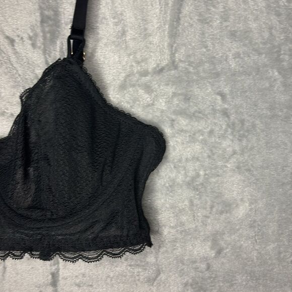 Auden Black Lace Sheer Adjustable Strap Back Clasp Underwire Bra Size 34B - Picture 3 of 7